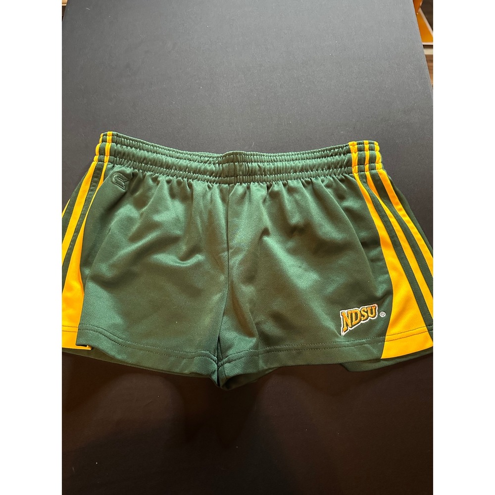 Colosseum NDSU Bison Shorts Green Gold Striped Athletic Mens Large North Dakota